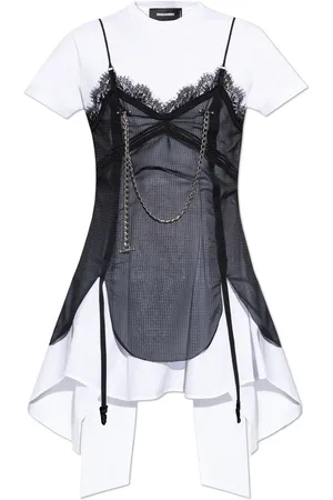 Dsquared2 Pierced Apron Layered Effect Mini Dress