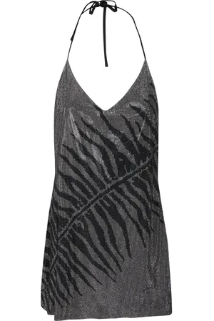 Roberto Cavalli Silver Halter Style Mini Dress