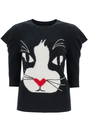 Marc Jacobs Cat Inlay Crop Sweater