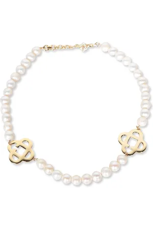 Casablanca Gold Logo Pearl Necklace