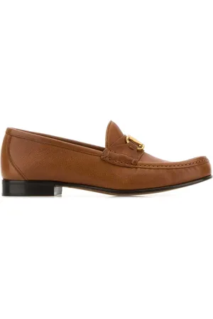 VALENTINO GARAVANI Brown Leather Vlogo Loafers
