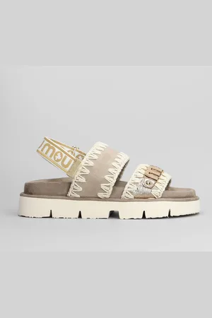 Mou Bio Sandal Flats In Suede And Leather