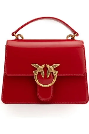 Pinko Mini Love One Top Handle Light Bag In Shiny Leather
