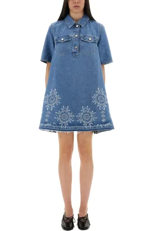 Ganni Mini Dress With Sangallo Embroidery