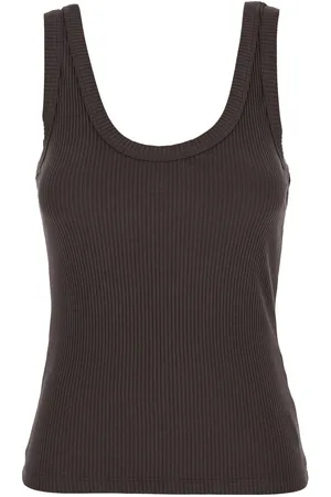 TELA Sleeveless Top With Round Neck And Ribbed Knit In Cotton Blend Woman