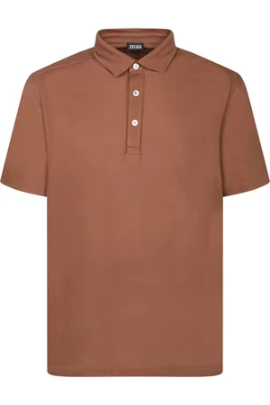 Ermenegildo Zegna Burnt Sienna Piquet Polo Shirt