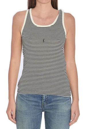 Saint Laurent Cassandre Striped Tank Top