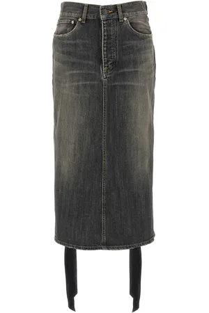 Balenciaga Lace Up Denim Skirt