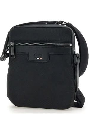 HUGO BOSS Logo Debossed Zip-up Messenger Bag