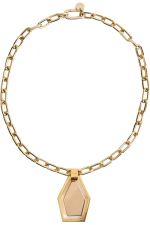 La DoubleJ Portal Necklace With Chain-link Design Abd Charm In Brass And Amethyst Woman