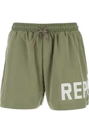 Represent Swim Shorts With Elastic Drawstring Waist And Logo Lettering Print In Tech Fabric Man