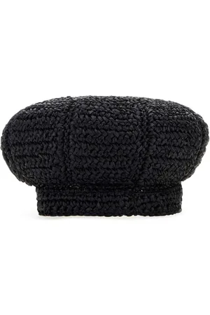 Prada Black Rafia Baker Boy Hat