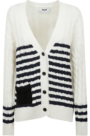 Msgm V-neck Striped Cardigan