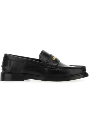 Moschino Black Leather Loafers