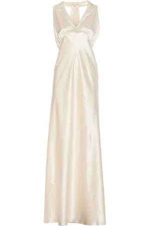 Saint Laurent Halter Dress In Satin