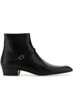 Saint Laurent Black Leather Augustin Ankle Boots