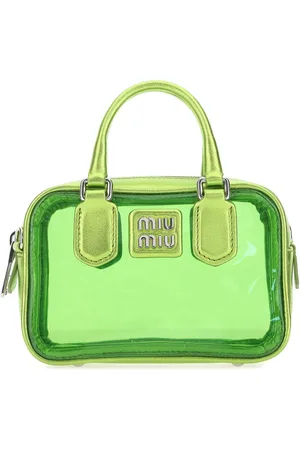 Miu Miu Green Leather And Pvc Mini Handbag