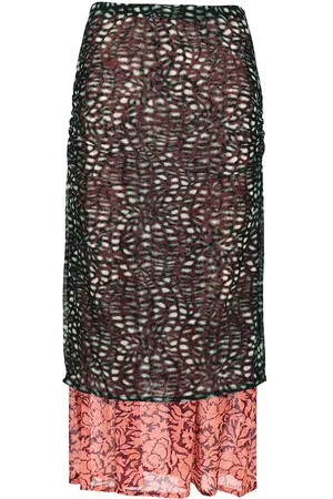 DRIES VAN NOTEN Homoa Short Pr Long Skirt Malachite