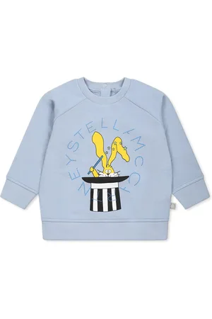Stella McCartney Light Blue Sweatshirt For Baby Boy With Rabbit