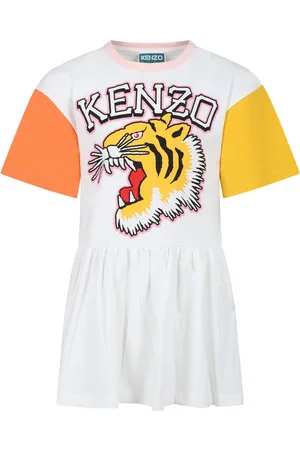 Kenzo Dress For Girl With Iconic Tiger And Logo