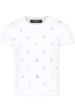 Karl Lagerfeld T-shirt For Girl With Rhinestone Logo