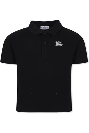 Burberry Polo Shirt For Boy With Ivory Embroidered Logo