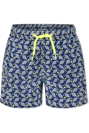 MC2 SAINT BARTH Swim Shorts For Boy With Tennis Racket Print
