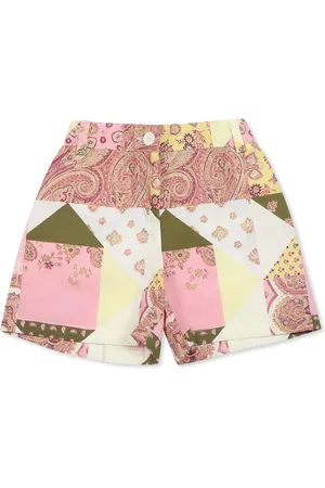 Etro Shorts For Baby Girl With Paisley Patchwork Print