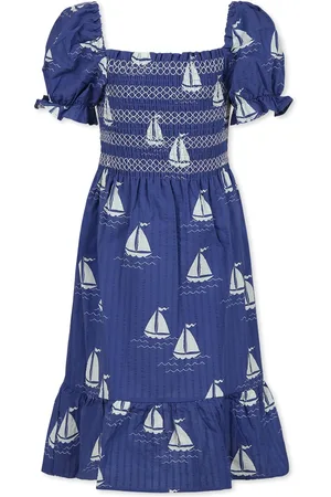 Mini Rodini Dress For Girl With Sailboats