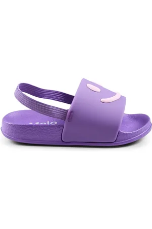 Molo Purple Slippers For Girl With Smiley