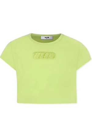Msgm Crop T-shirt For Girl With Logo