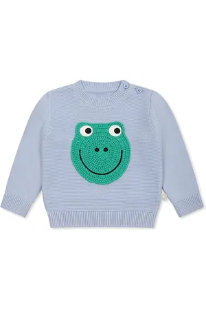 Stella McCartney Light Blue Sweater For Baby Boy With Frog