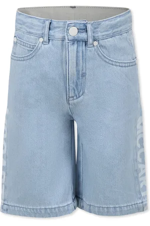 Stella McCartney Light Blue Shorts For Girl With White Logo