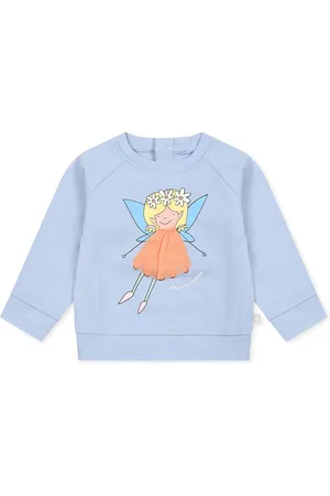 Stella McCartney Light Blue Sweatshirt For Baby Girl With Fairy