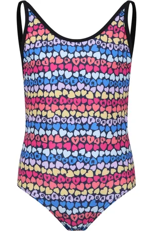 Sonia Rykiel Enfant One-piece Swimsuit For Girl With Little Hearts And All-over Logo
