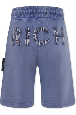 John Richmond Light Blue Shorts For Boy With Logo