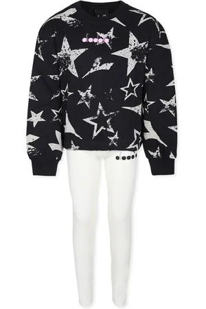 Diadora Black Suit For Girl With Logo