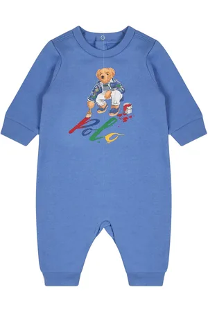 Ralph Lauren Light Blue Babygrow For Baby Boy With Polo Bear