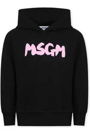 Msgm Balck Sweatshirt For Girl With Logo