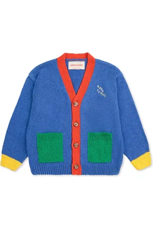 Bobo Choses Blue Cardigan For Baby Kids With Logo