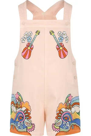 Stella McCartney Dungarees For Girl With Floral Embroidery