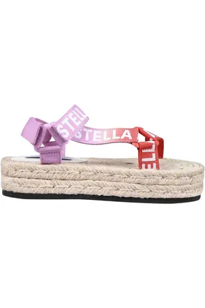 Stella McCartney Beige Sandals For Girl With Logo
