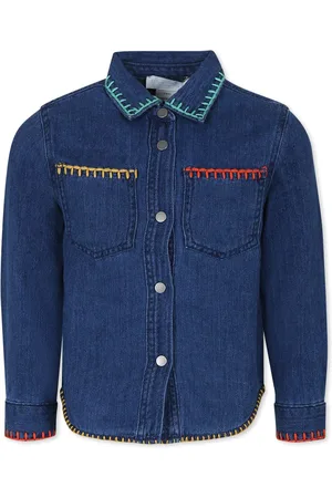 Stella McCartney Blue Shirt For Girl With Flower