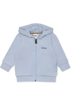 HUGO BOSS Light Blue Sweatshirt For Baby Boy With Logo