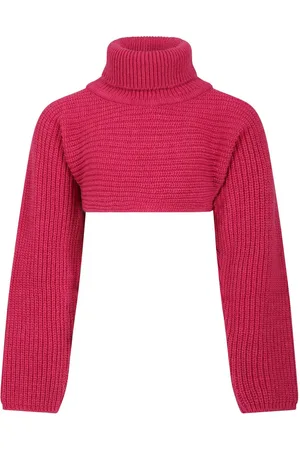 Msgm Crop Turtleneck For Girl With Logo