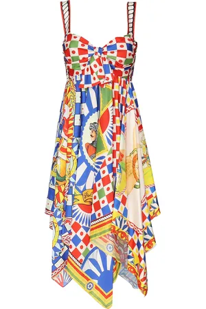 Dolce & Gabbana Carretto Print Silk Dress