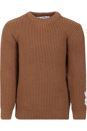 Msgm Brown Sweater For Boy With Logo