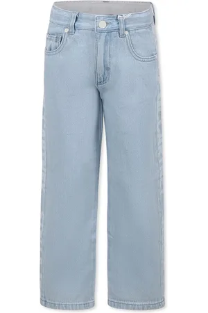 Stella McCartney Light Blue Jeans For Boy With White Logo