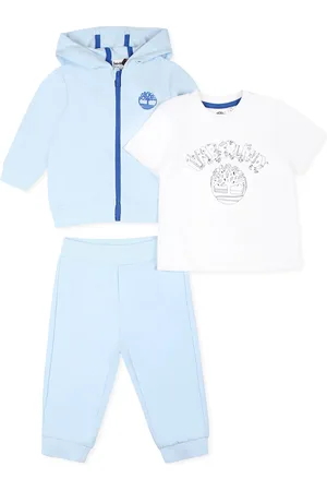 Timberland Light Blue Suit For Baby Boy With Tree