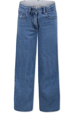 Stella McCartney Blue Jeans For Girl With Multicolor Logo